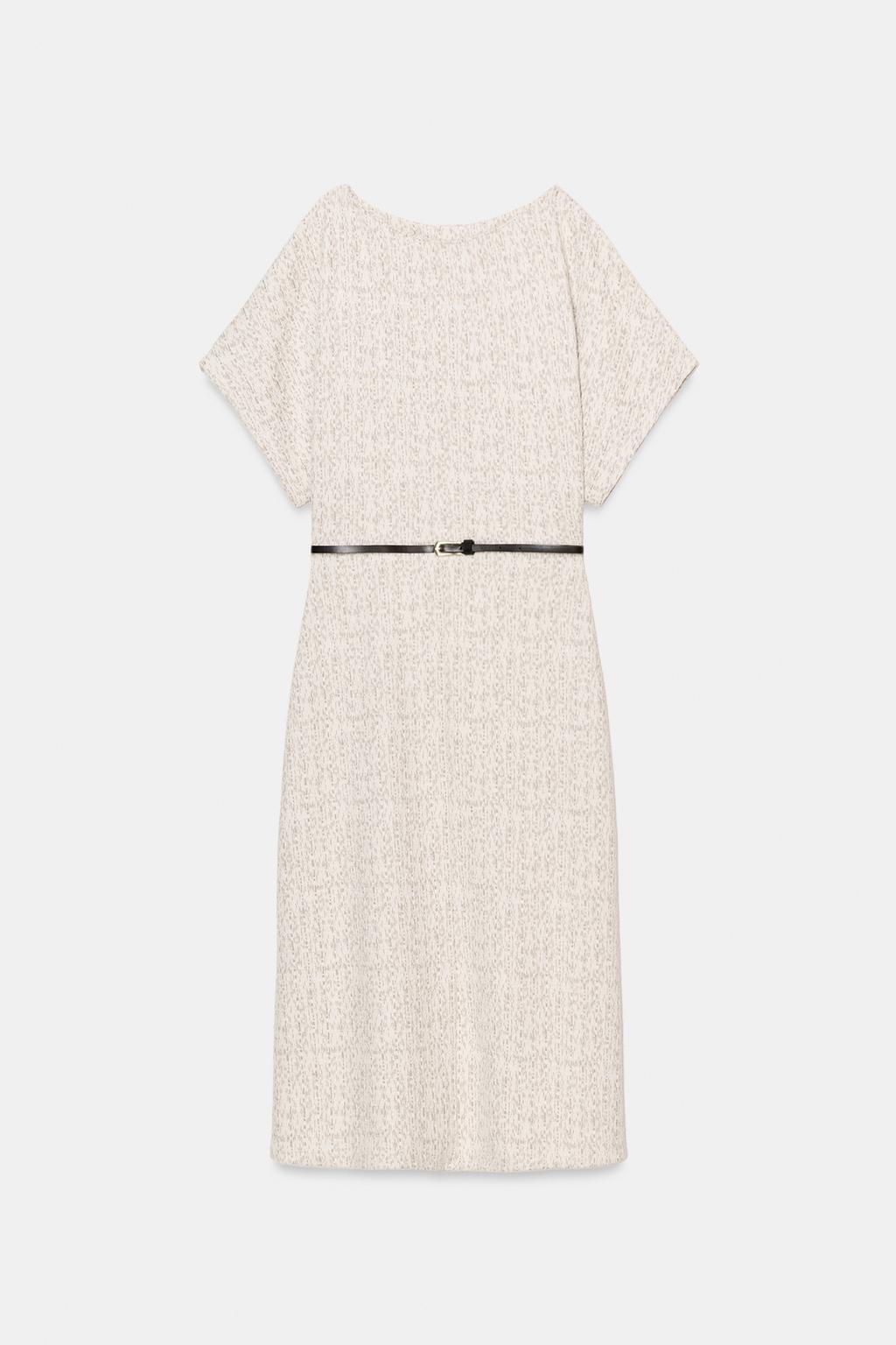 ТЕКСТУРНОЕ ПЛАТЬЕ МИДИ С ПОЯСОМ