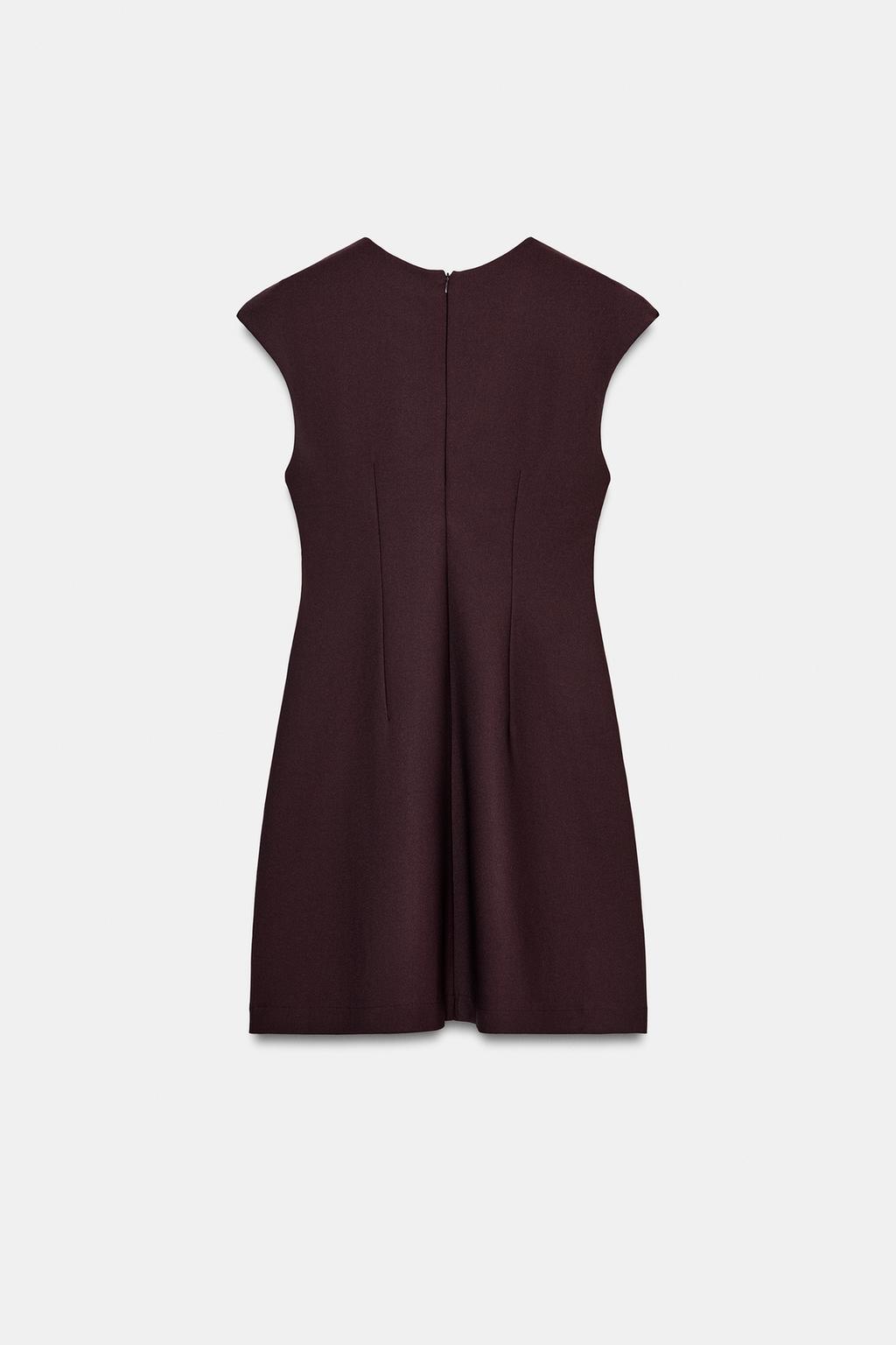 ПЛАТЬЕ ИЗ КРЕПА С V-ОБРАЗНЫМ ВЫРЕЗОМ