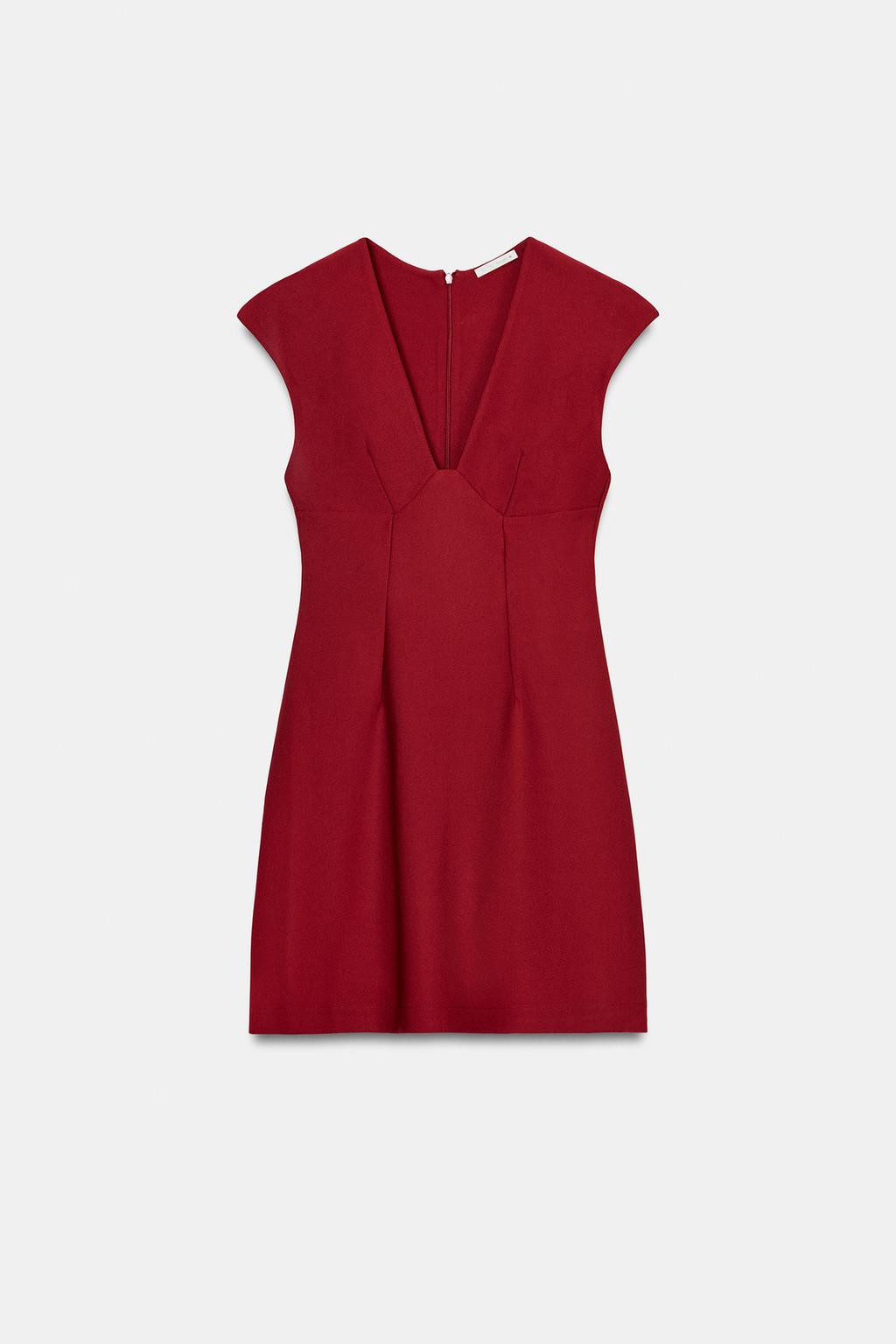 ПЛАТЬЕ ИЗ КРЕПА С V-ОБРАЗНЫМ ВЫРЕЗОМ