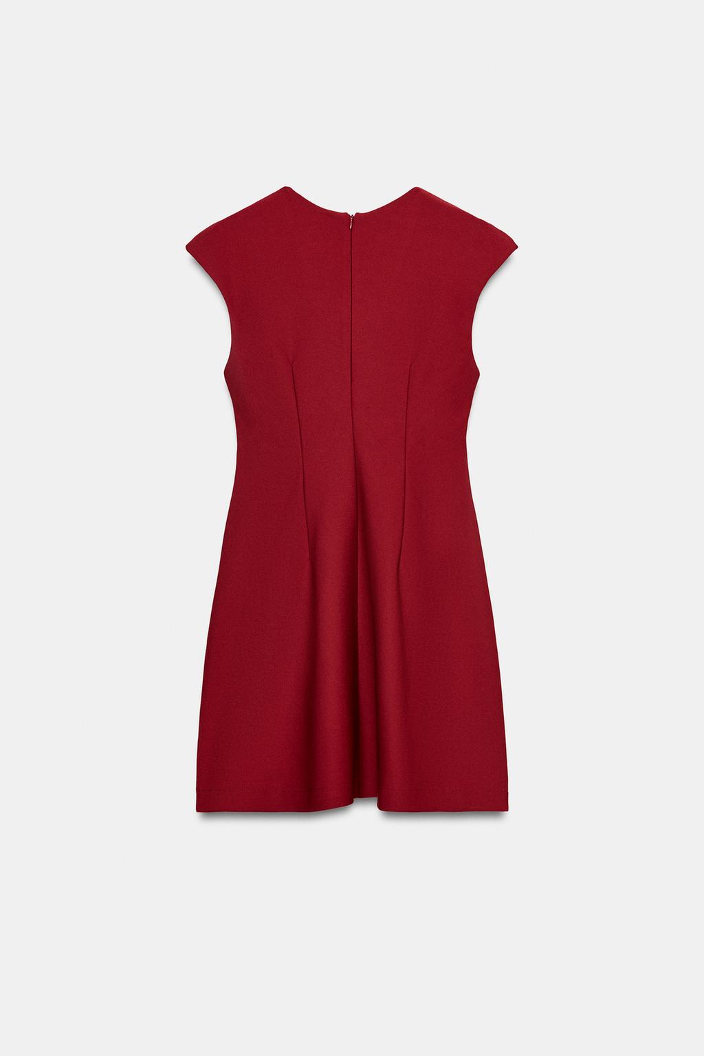 ПЛАТЬЕ ИЗ КРЕПА С V-ОБРАЗНЫМ ВЫРЕЗОМ