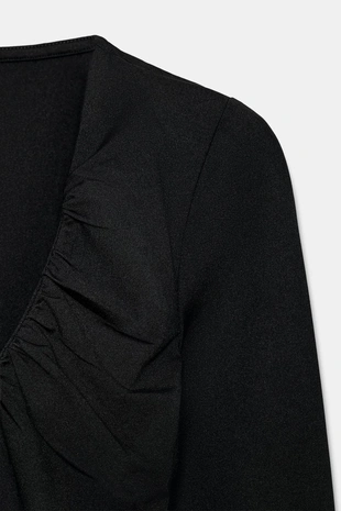 Топ из полиамида с драпировкой- Заказать в России