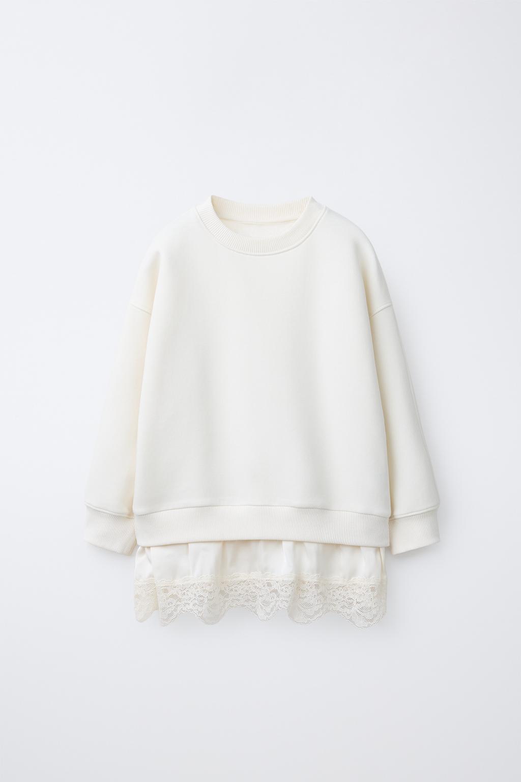 ТОЛСТОВКА С КОМБИНИРОВАННЫМ КРУЖЕВОМ