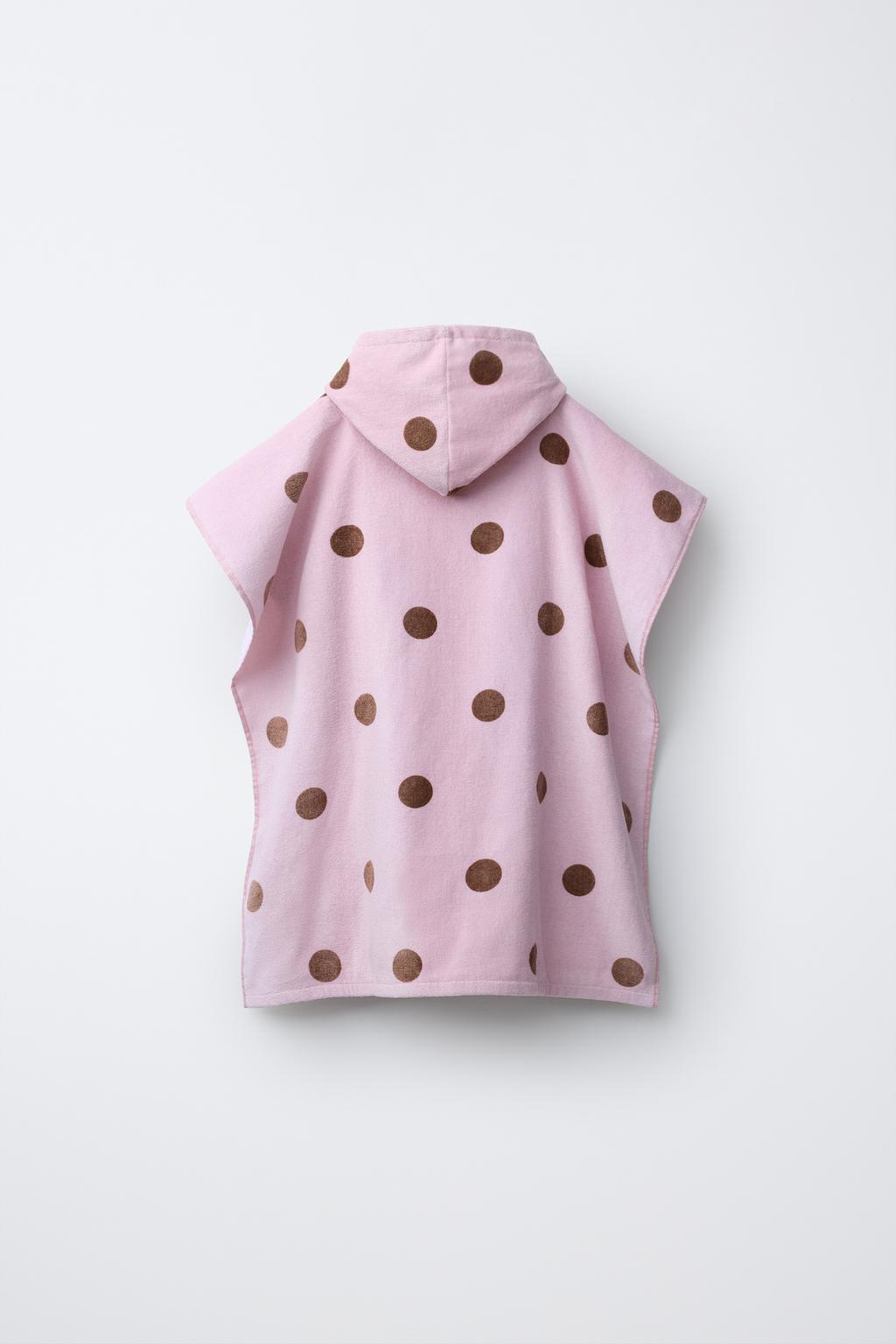 ПОЛОТЕНЦЕ-ПОНЧО В ГОРОШЕК