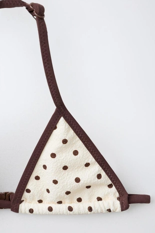 6-14 лет/бикини треугольное с текстурой в горошек- Заказать в России