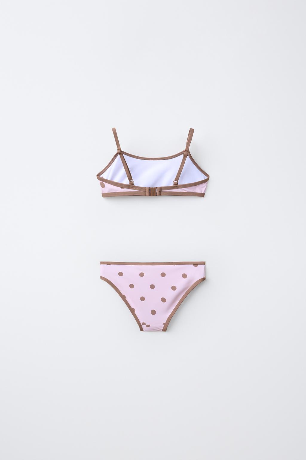 6-14 ЛЕТ/ БИКИНИ В ГОРОШЕК С КОНТРАСТНЫМИ ДЕТАЛЯМИ