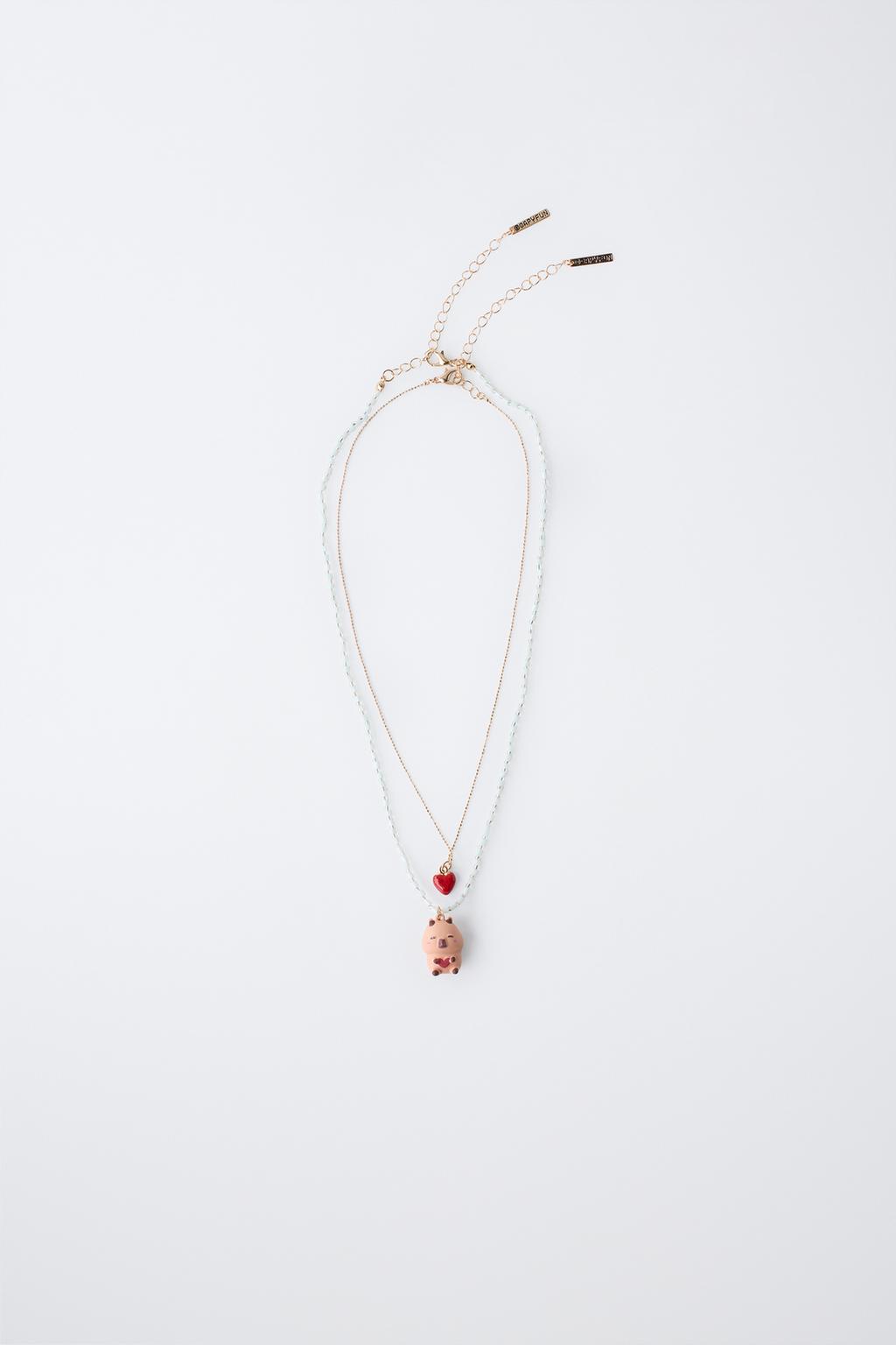 НАБОР ИЗ ДВУХ ОЖЕРЕЛИЙ С БУСИНАМИ «КАПИБАРА КАПИФАН» ©