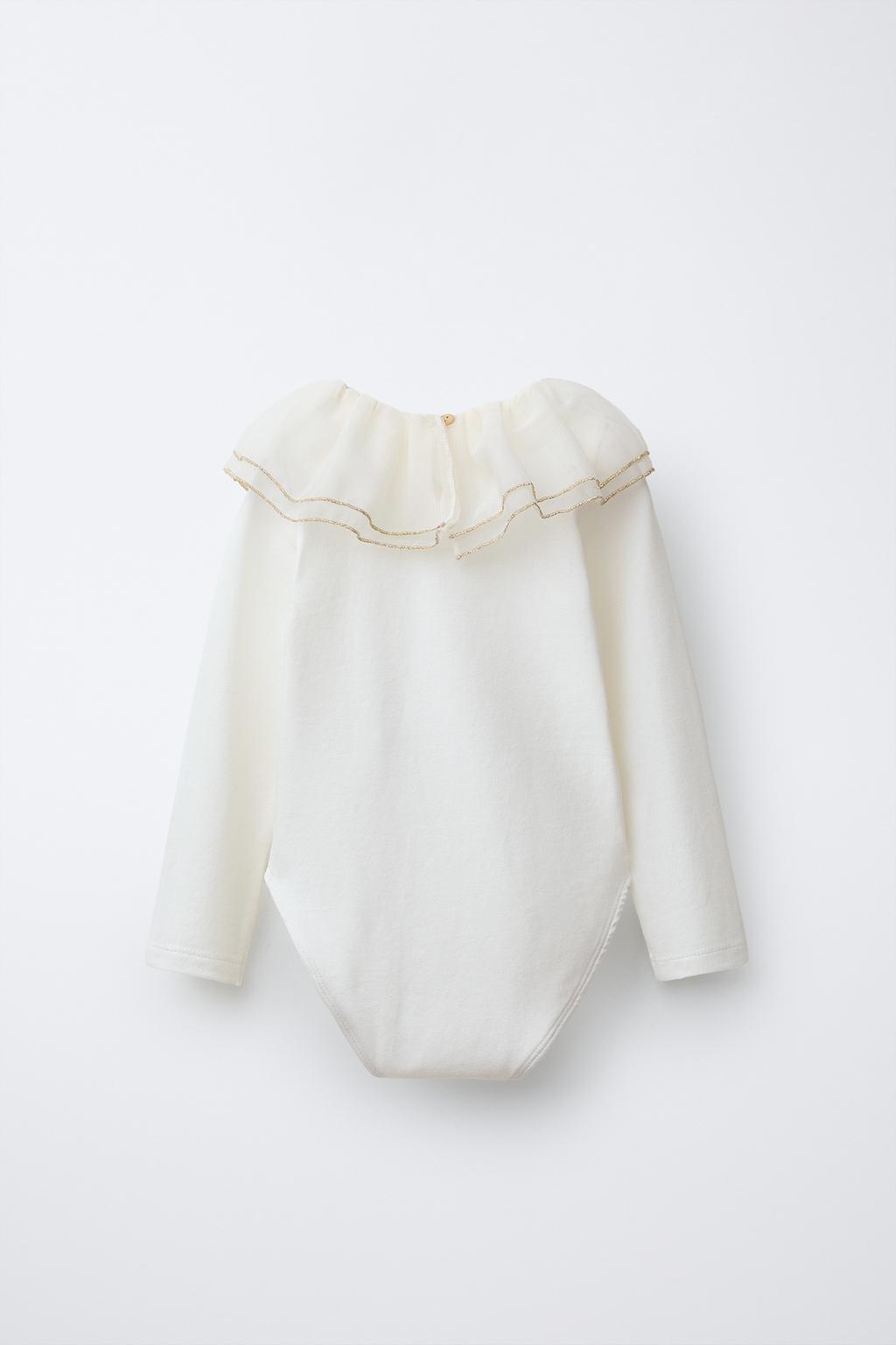 БОДИ С ДВОЙНЫМ ВОРОТНИКОМ ИЗ ТЮЛЯ