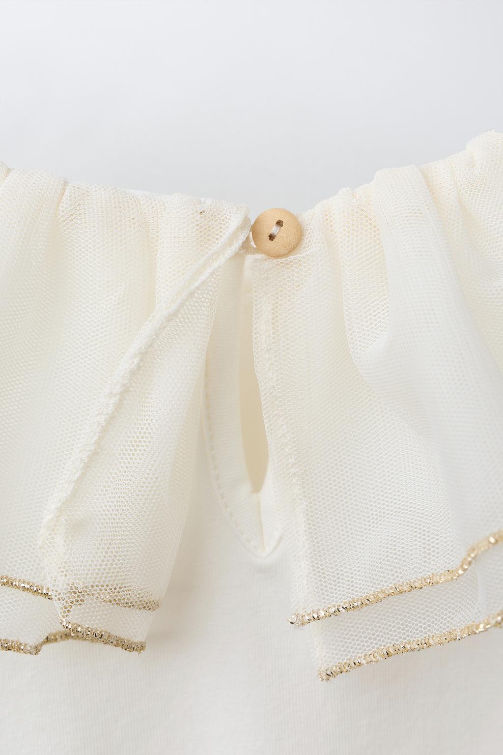 БОДИ С ДВОЙНЫМ ВОРОТНИКОМ ИЗ ТЮЛЯ