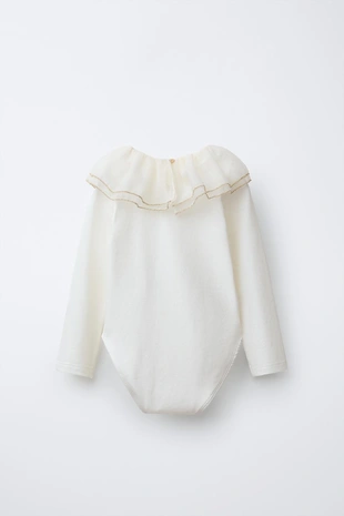 Боди с двойным воротником из тюля- Заказать в России