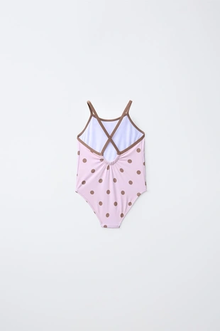 2-6 лет/купальник в горошек с контрастными деталями- Заказать в России