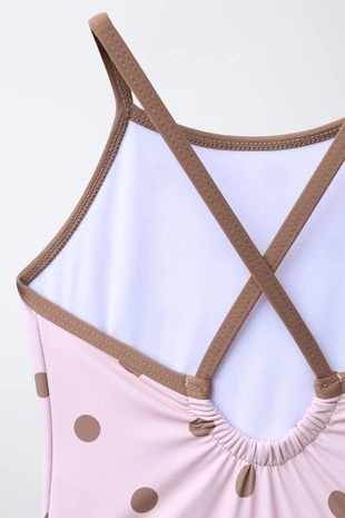 2-6 лет/купальник в горошек с контрастными деталями- Заказать в России