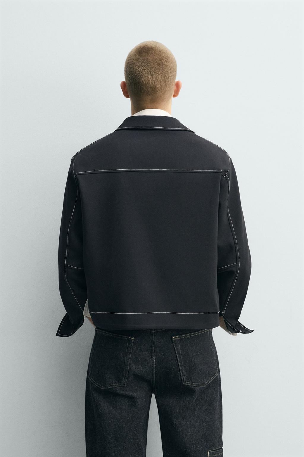 КУРТКА-РУБАШКА С КОНТРАСТНОЙ ОТСТРОЧКОЙ