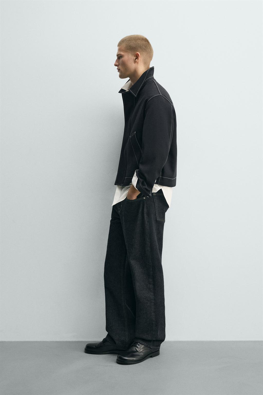 КУРТКА-РУБАШКА С КОНТРАСТНОЙ ОТСТРОЧКОЙ