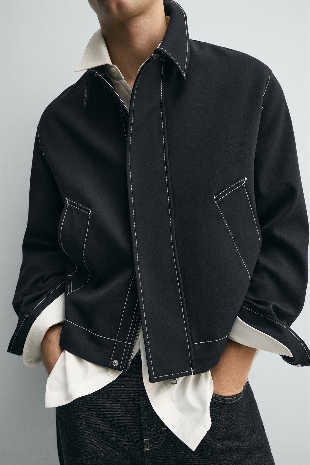 КУРТКА-РУБАШКА С КОНТРАСТНОЙ ОТСТРОЧКОЙ