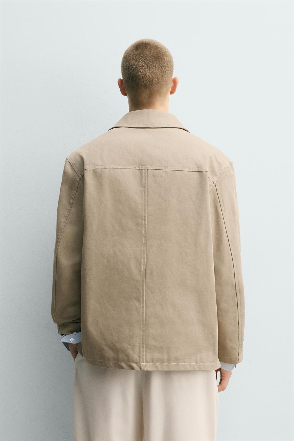 КУРТКА-РУБАШКА ИЗ РЕЛЬЕФНОЙ ТКАНИ С КОНТРАСТНОЙ ОТСТРОЧКОЙ