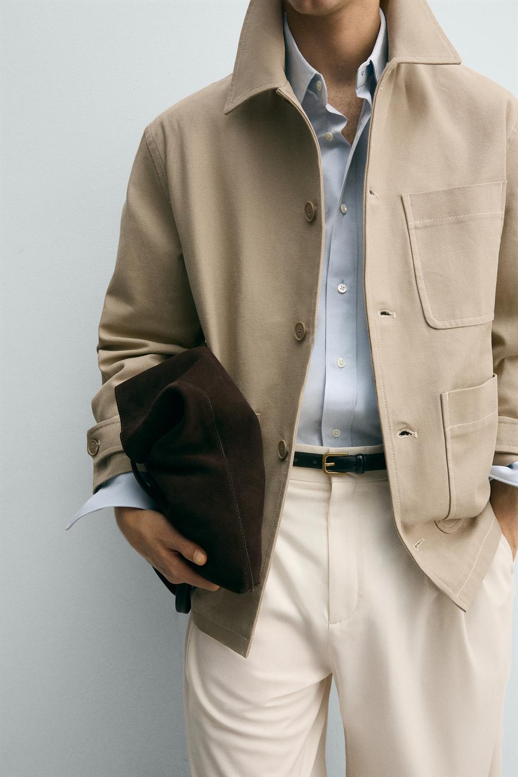 КУРТКА-РУБАШКА ИЗ РЕЛЬЕФНОЙ ТКАНИ С КОНТРАСТНОЙ ОТСТРОЧКОЙ