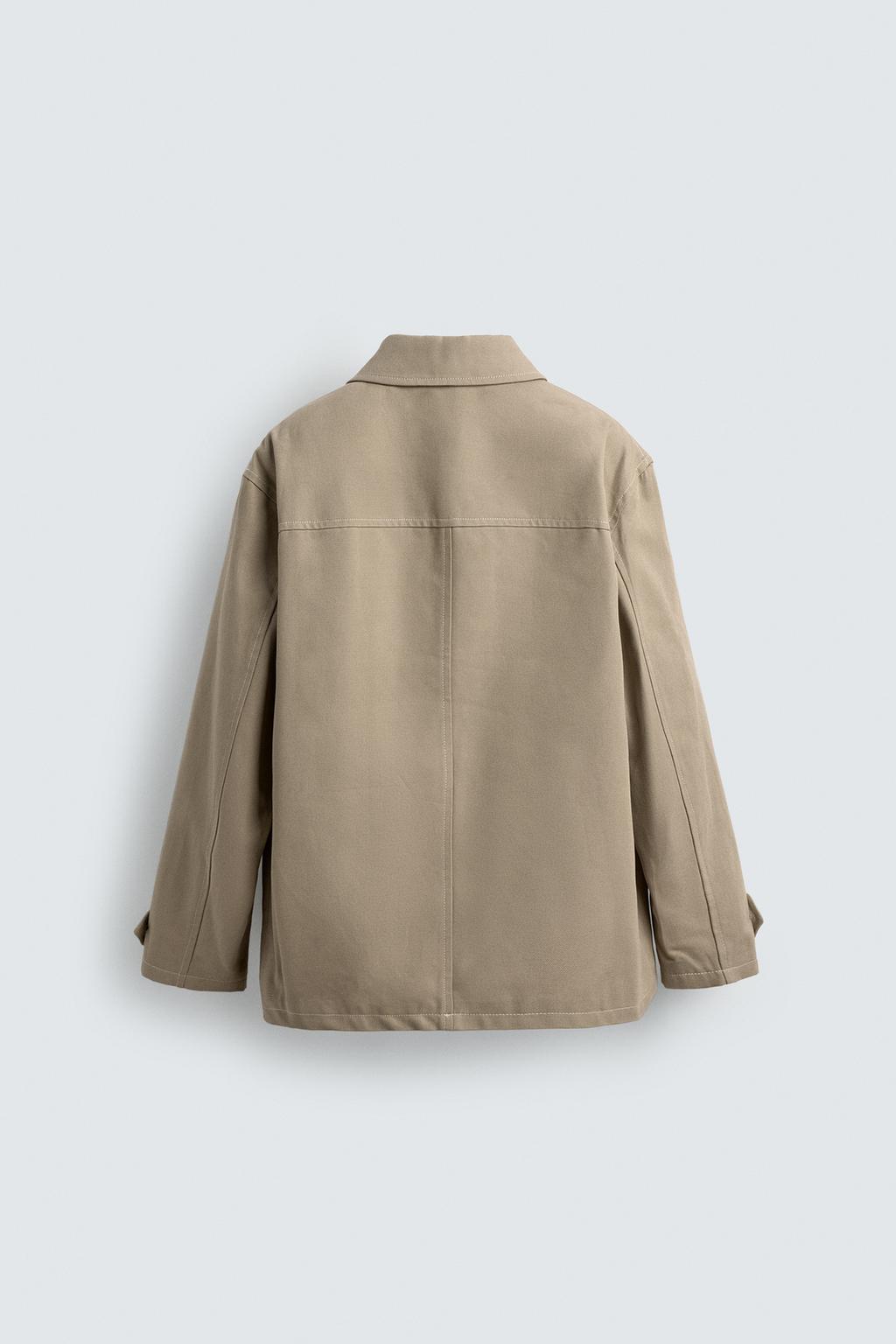 КУРТКА-РУБАШКА ИЗ РЕЛЬЕФНОЙ ТКАНИ С КОНТРАСТНОЙ ОТСТРОЧКОЙ