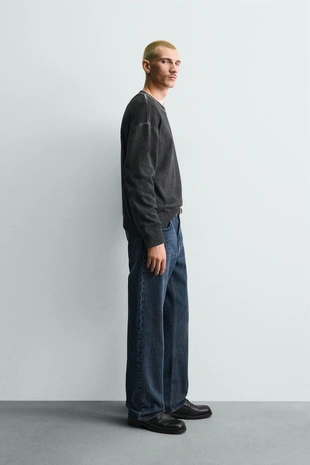 Свитер из рельефной ткани с эффектом потертости- Заказать в России