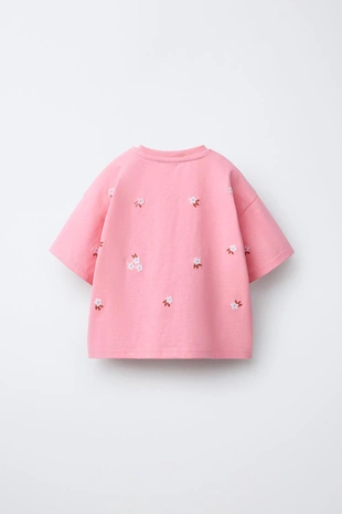 Футболка с вышитыми цветами- Заказать в России