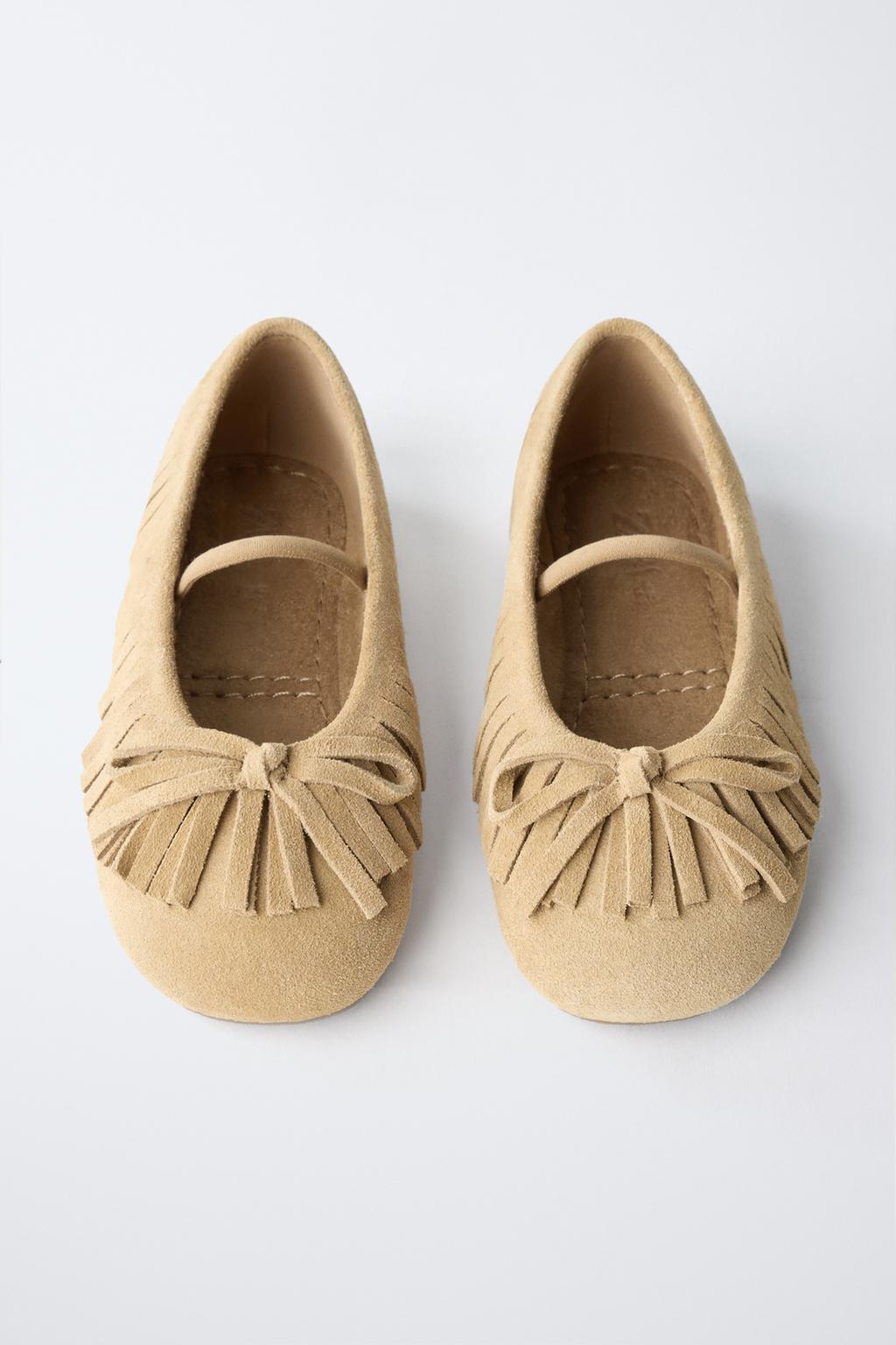 КОЖАНЫЕ БАЛЕТКИ С БАХРОМОЙ