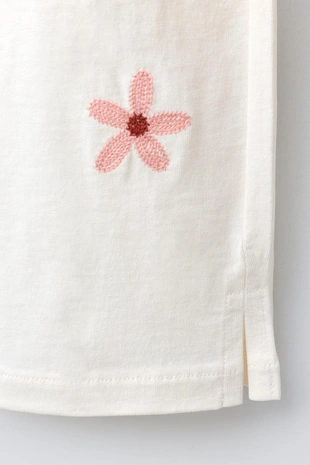 Брюки-кюлоты с вышивкой цветов