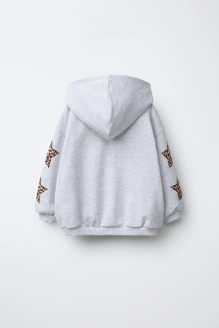 Худи с звездными нашивками и анималистическим принтом- Заказать в России