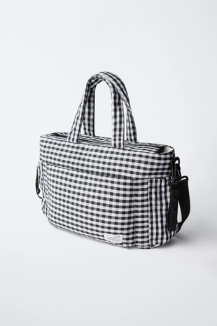 Купить Zara Сумка для мам с принтом «клетка»