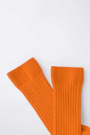Orange | 6068/692/615 - Zara Длинные носки в рубчик