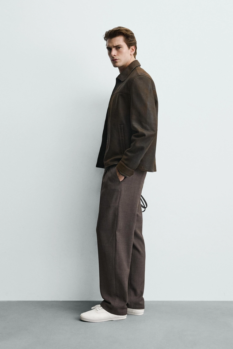 Кожаная куртка с эффектом старения