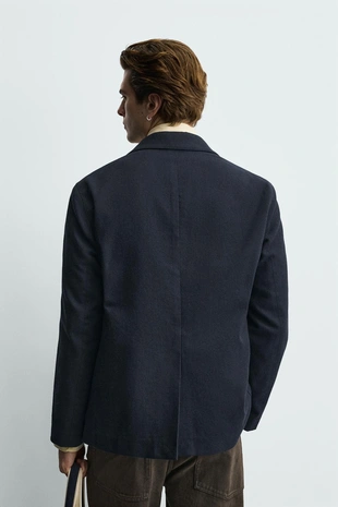 Пиджак из шерстяной смеси с карманами- Заказать в России