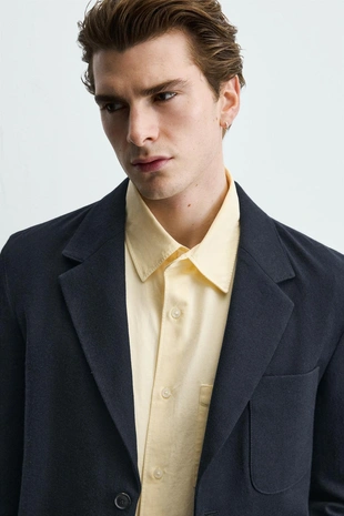 Пиджак из шерстяной смеси с карманами- Заказать в России