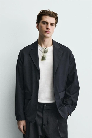 Пиджак свободного кроя из шерстяной смеси- Заказать в России