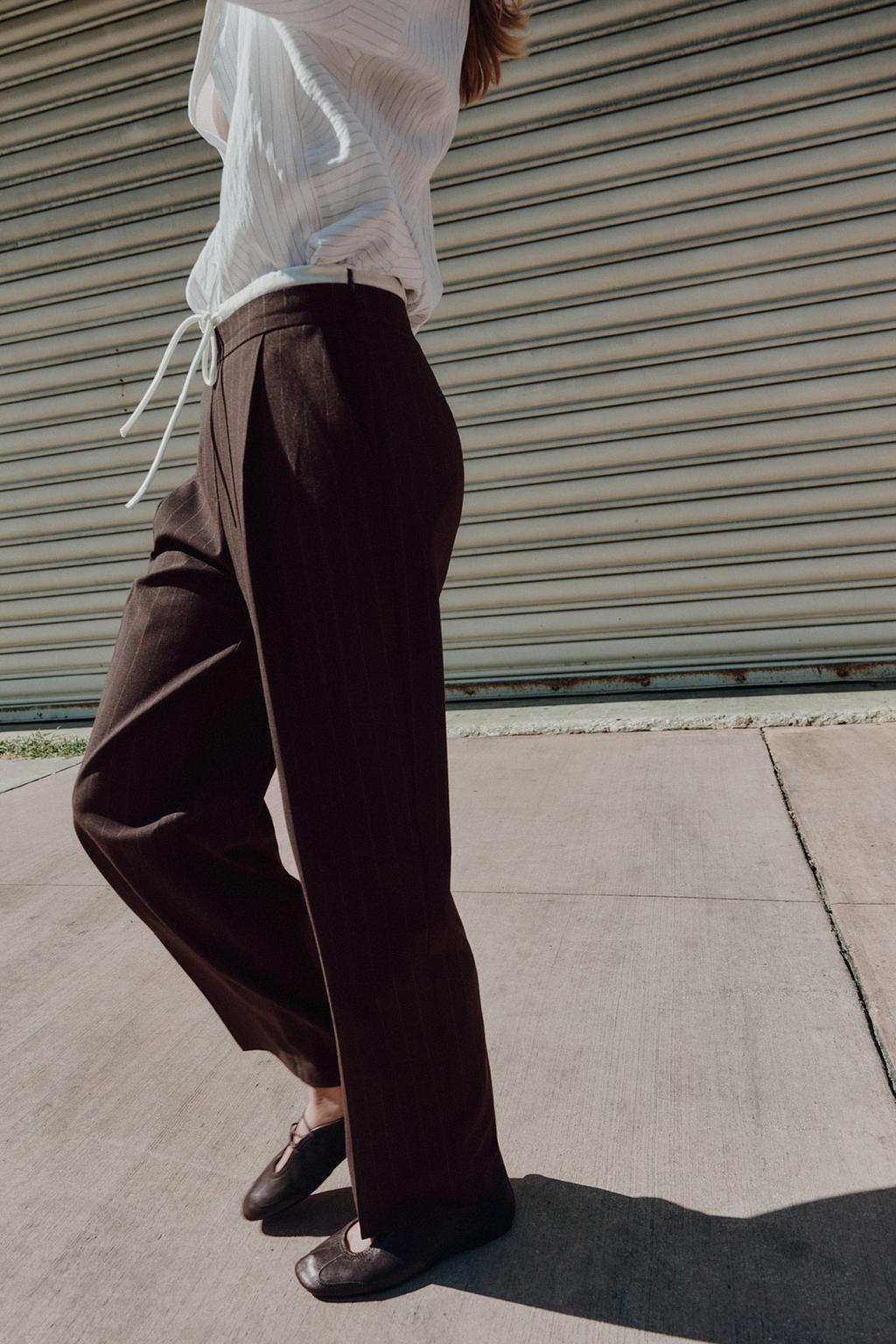 ШИРОКИЕ БРЮКИ С ДВОЙНЫМ ПОЯСОМ