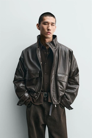 Укороченная куртка из искусственной кожи