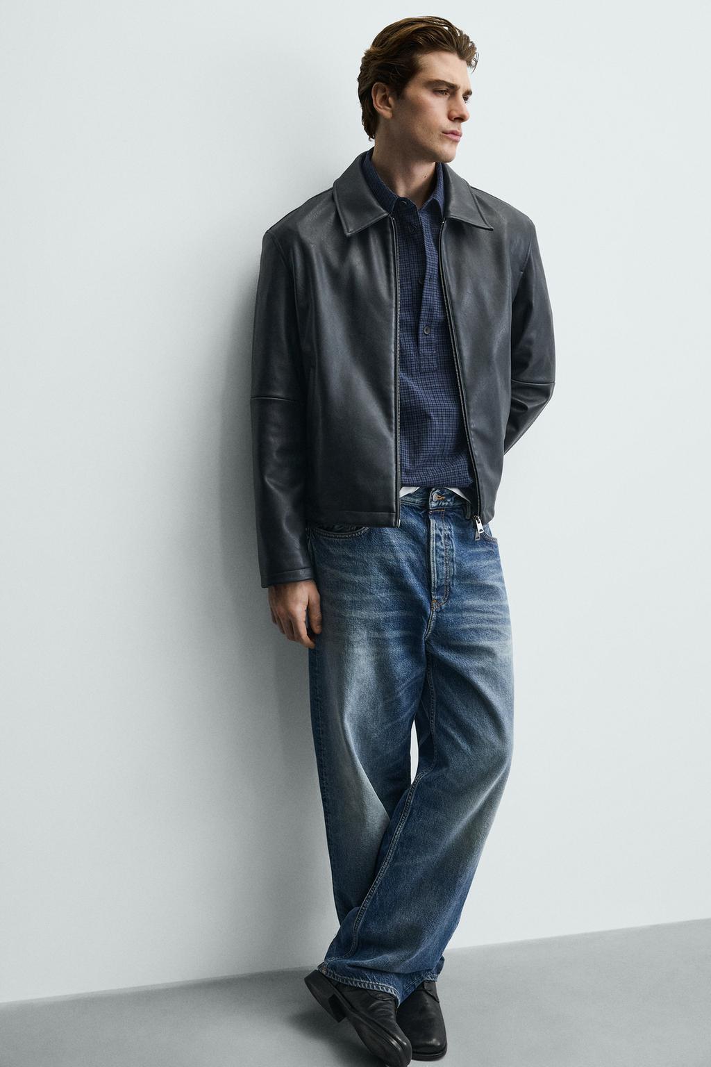 КУРТКА КЛАССИЧЕСКОГО КРОЯ ИЗ ИСКУССТВЕННОЙ КОЖИ