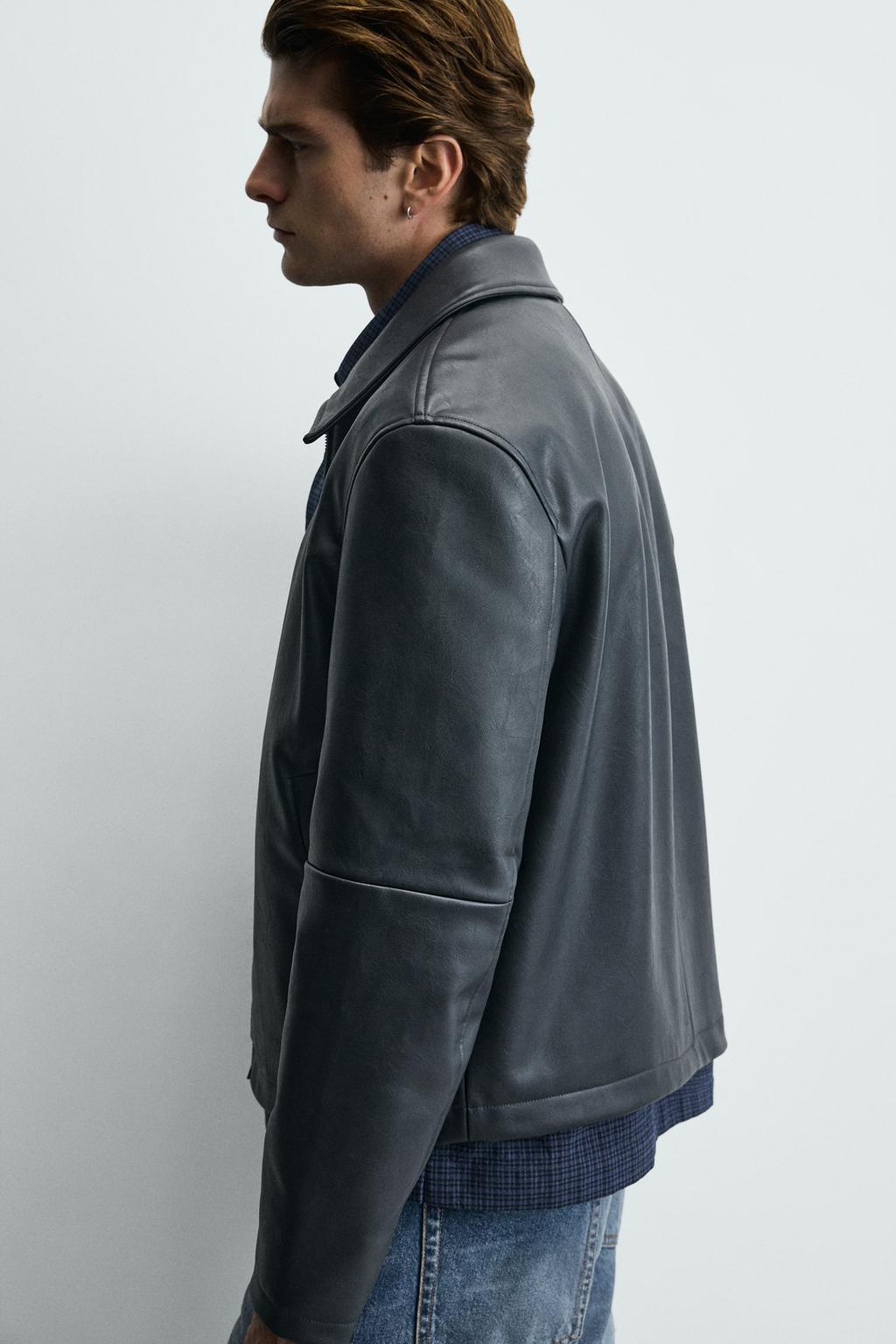 КУРТКА КЛАССИЧЕСКОГО КРОЯ ИЗ ИСКУССТВЕННОЙ КОЖИ