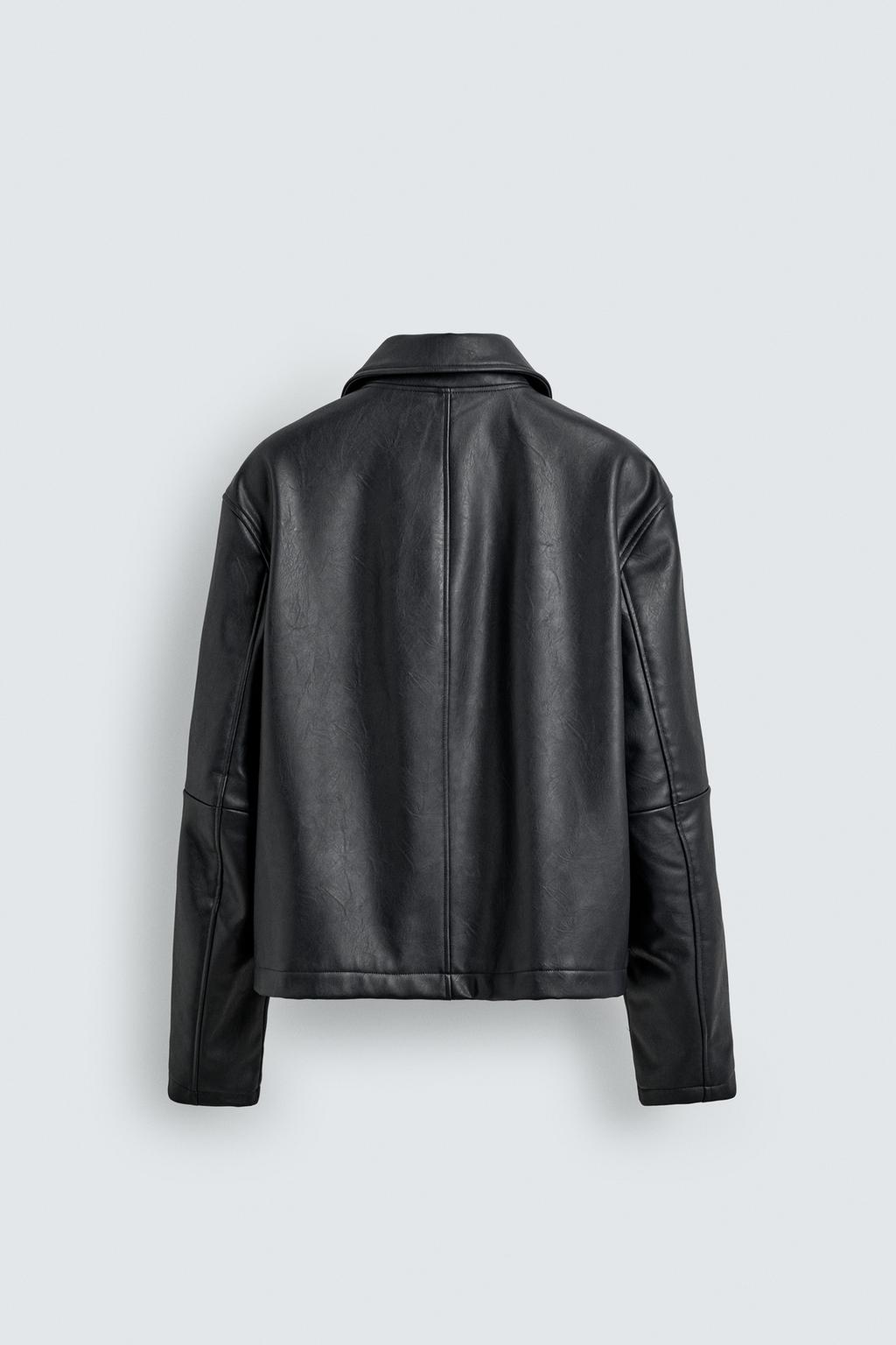 КУРТКА КЛАССИЧЕСКОГО КРОЯ ИЗ ИСКУССТВЕННОЙ КОЖИ