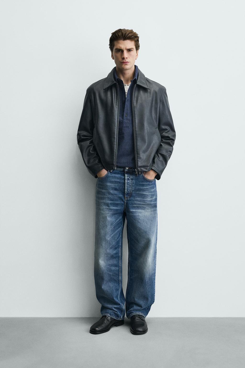 КУРТКА КЛАССИЧЕСКОГО КРОЯ ИЗ ИСКУССТВЕННОЙ КОЖИ