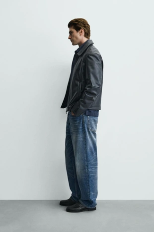 Куртка классического кроя из искусственной кожи- Заказать в России