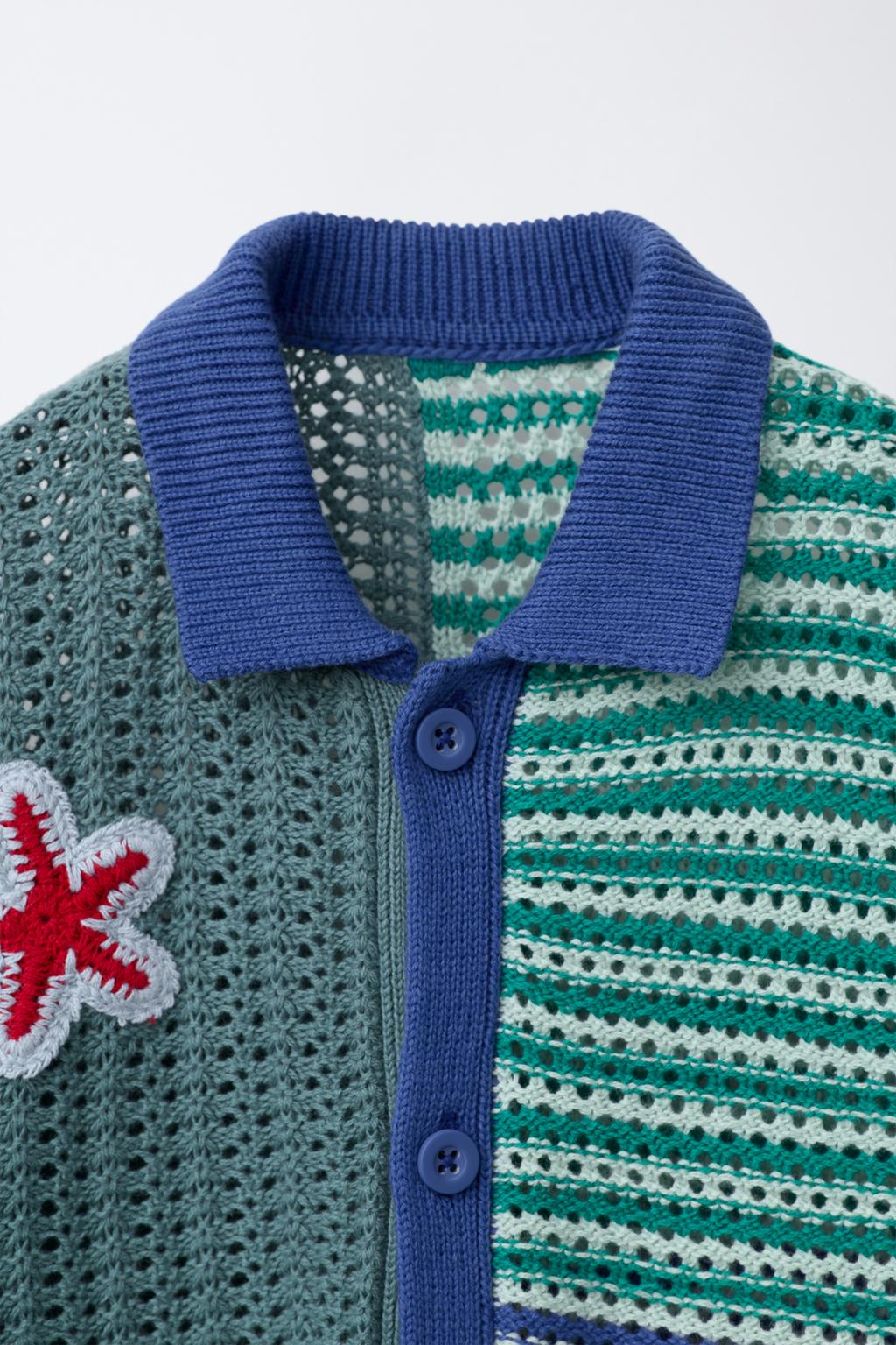 РУБАШКА ИЗ КРУЖЕВА КРОШЕ СО ЗВЕЗДАМИ