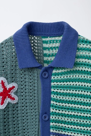 Рубашка из кружева кроше со звездами- Заказать в России