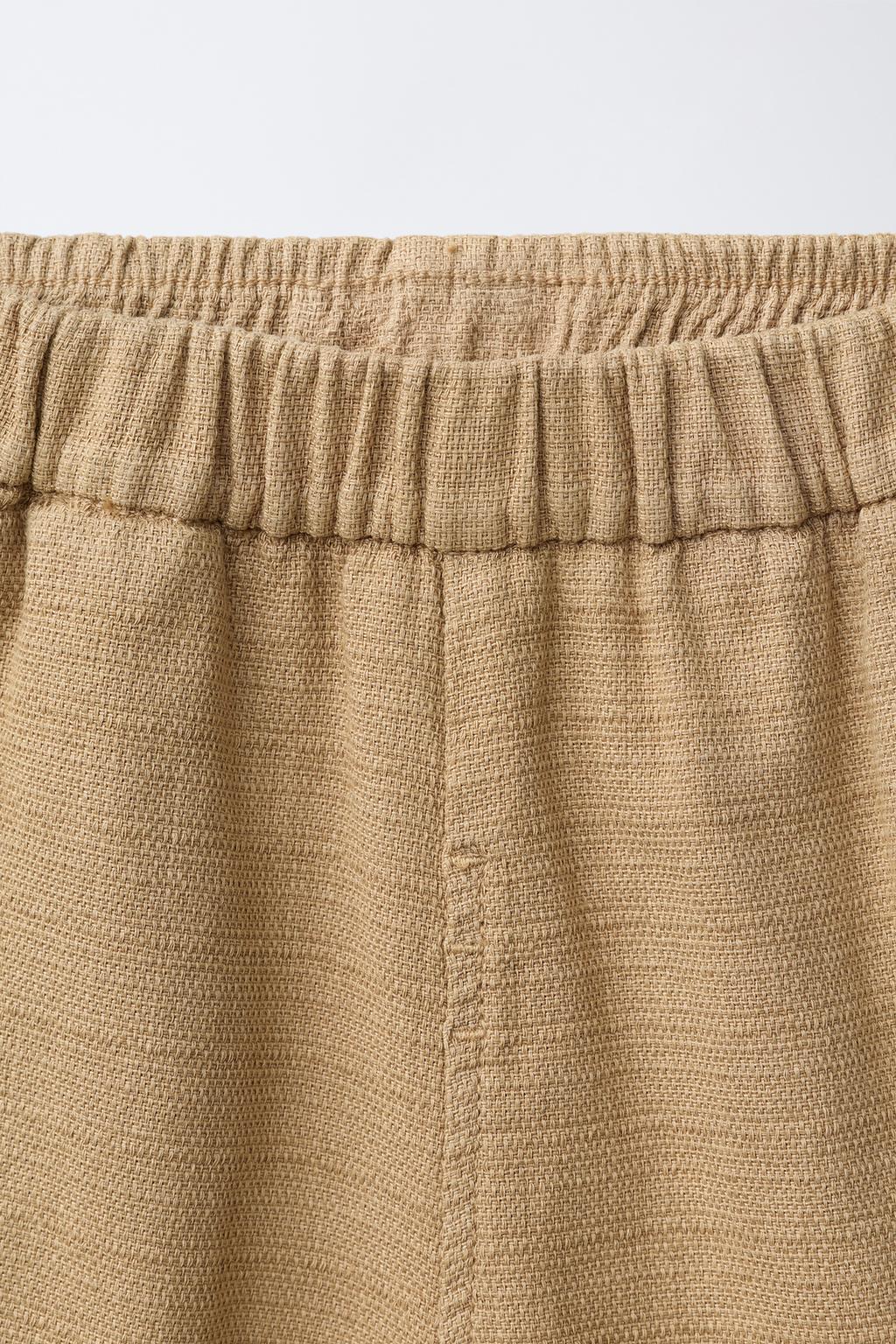 ШОРТЫ-БЕРМУДЫ ИЗ ТКАНИ В ДЕРЕВЕНСКОМ СТИЛЕ