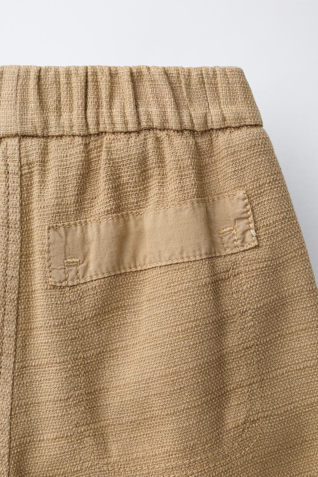 ШОРТЫ-БЕРМУДЫ ИЗ ТКАНИ В ДЕРЕВЕНСКОМ СТИЛЕ