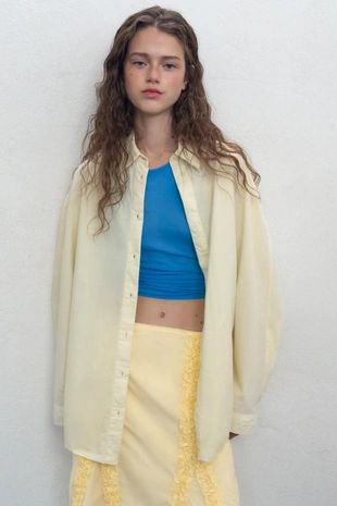 Рубашка оверсайз из поплина- Заказать в России