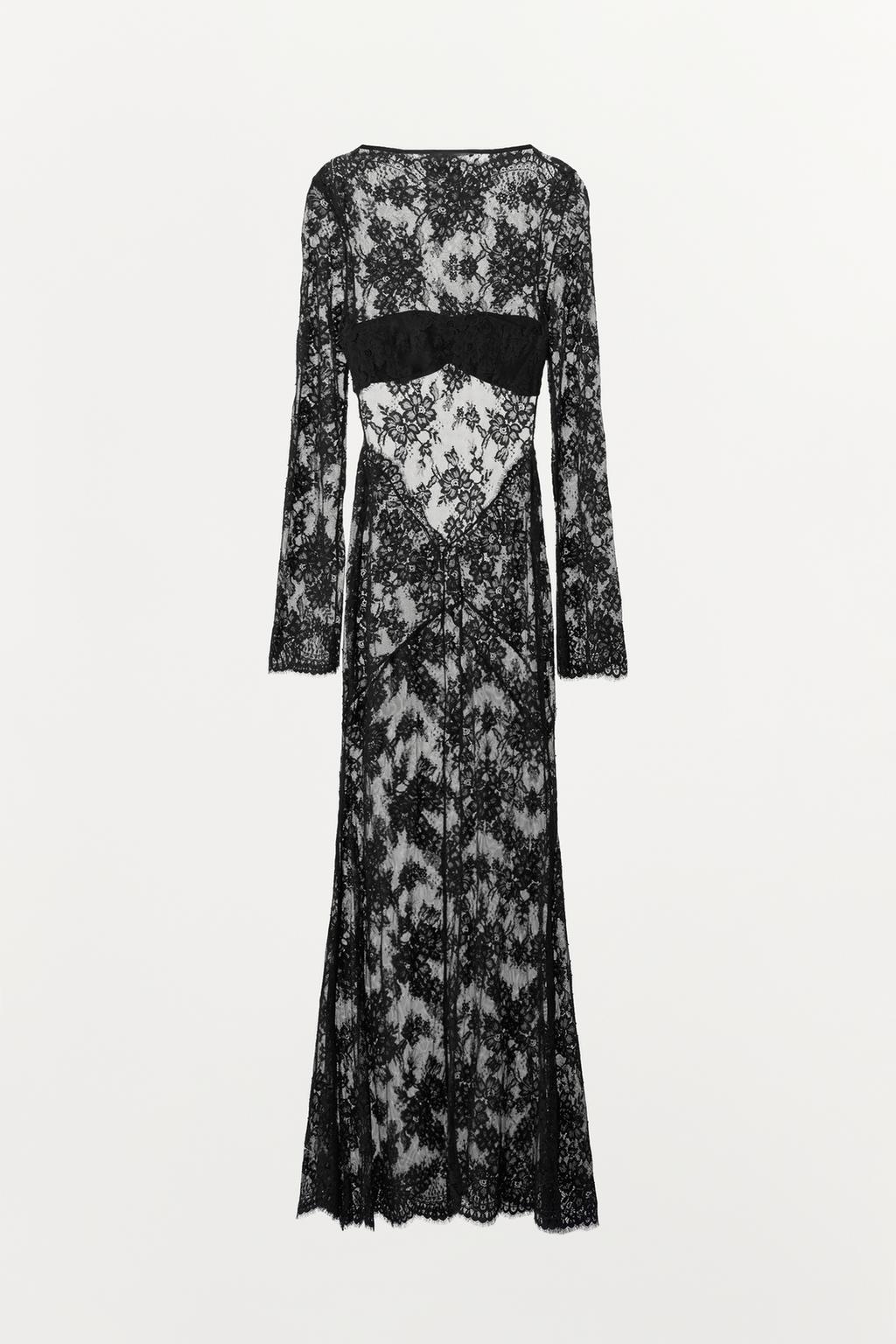 ДЛИННОЕ КРУЖЕВНОЕ ПЛАТЬЕ С ВЫРЕЗОМ НА СПИНЕ