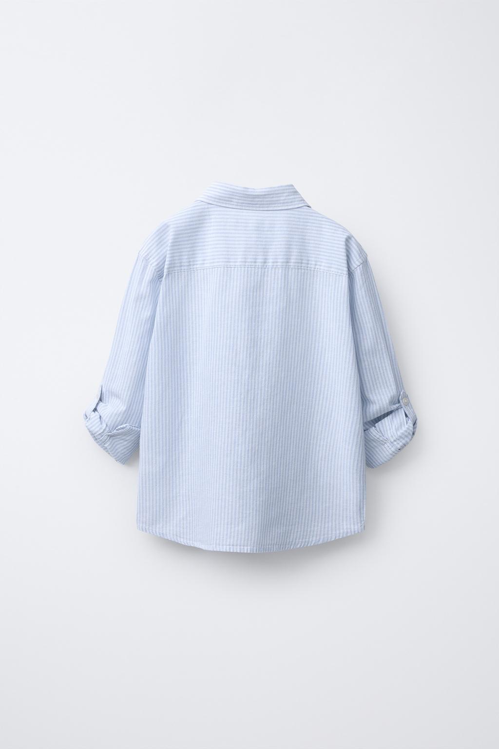 РУБАШКА В ПОЛОСКУ ИЗ ХЛОПКА И ЛЬНА