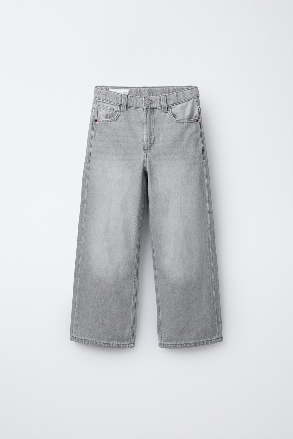 ДЖИНСЫ WIDE LEG С ВЫШИТЫМ ТЕКСТОМ