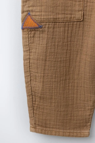 Длинный комбинезон в деревенском стиле с нашивками- Заказать в России