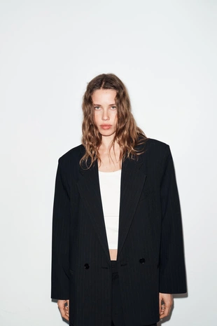 Блейзер OVERSIZE в тонкую полоску- Заказать в России