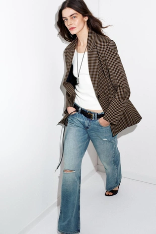 Блейзер оверсайз в клетку виши- Заказать в России